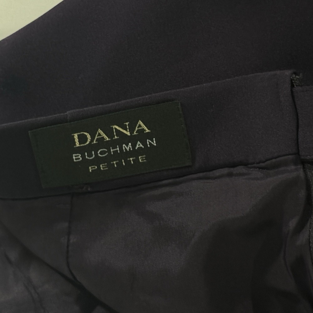 Dana Buchman Petite Pants 100% Silk Purple Trousers Lined 14P High Rise - Picture 5 of 10